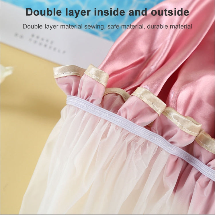 加厚防水浴帽雙層淋浴護髮帽女性用品，尺寸：28cm