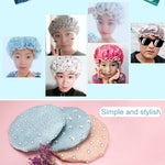 加厚防水浴帽雙層淋浴護髮帽女性用品，尺寸：28cm