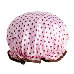 加厚防水浴帽雙層淋浴護髮帽女性用品，尺寸：28cm