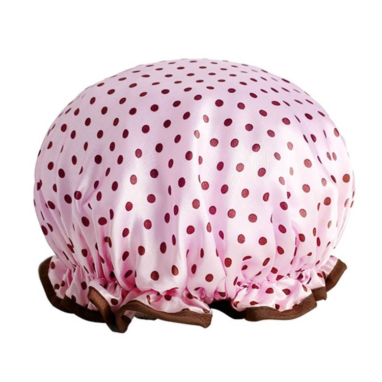 加厚防水浴帽雙層淋浴護髮帽女性用品，尺寸：28cm