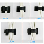 100 個可調式自黏線材固定整理器，Y-0810，Y-1013，Y-1316，Y-1720，Y-2225