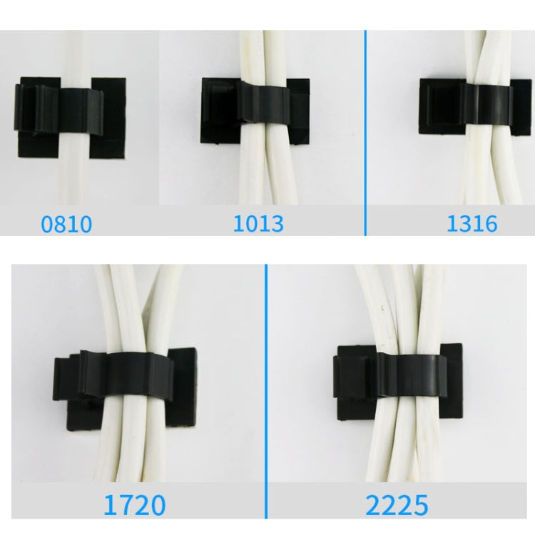 100 個可調式自黏線材固定整理器，Y-0810，Y-1013，Y-1316，Y-1720，Y-2225