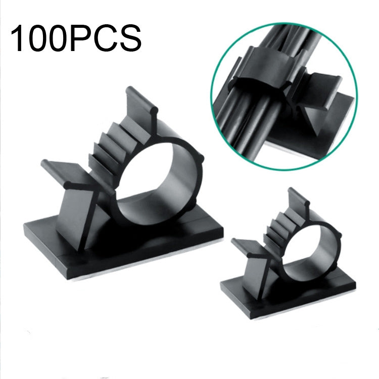100 個可調式自黏線材固定整理器，Y-0810，Y-1013，Y-1316，Y-1720，Y-2225