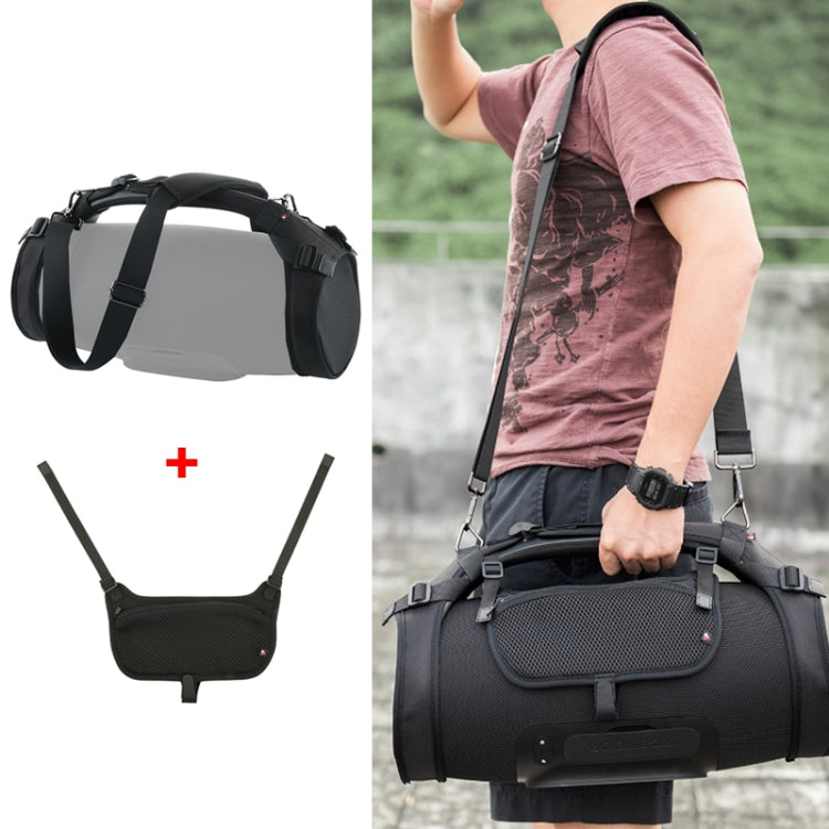藍牙喇叭 單肩帶收納包 + 手機包套裝 適用 JBL Boombox 1/2，黑色收納包 + 手機包