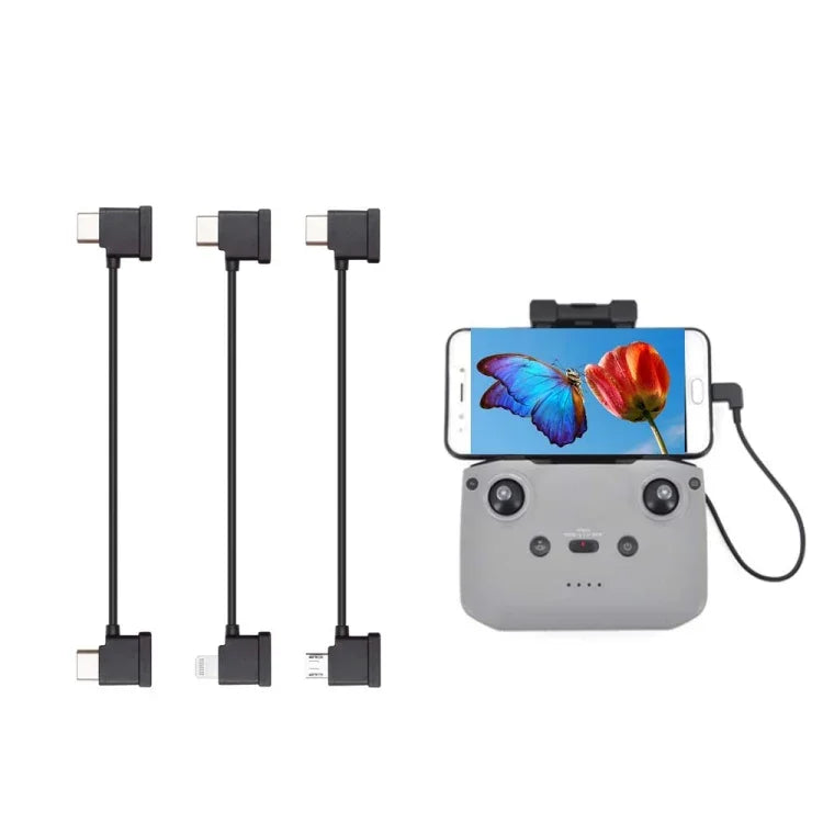 原廠 USB-C 數據線 適用於 DJI RC-N1 遙控器連接手機，USB Type-C，標準 Micro USB，8 針