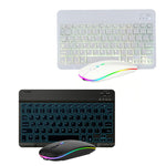 10 吋 RGB 彩色背光藍牙鍵盤與滑鼠組 適用手機／平板，黑色，白色