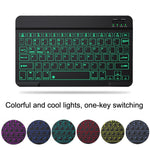 10 吋 RGB 彩色背光藍牙鍵盤與滑鼠組 適用手機／平板，黑色，白色