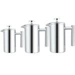 304不銹鋼法式壓力咖啡壺手工茶壺，350ml，800ml，1000ml