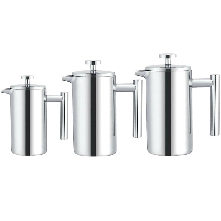 304不銹鋼法式壓力咖啡壺手工茶壺，350ml，800ml，1000ml