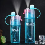 創意噴霧水瓶 運動水瓶 便攜帶蓋 夏季補水美妝塑料杯，600 ML，400 ML
