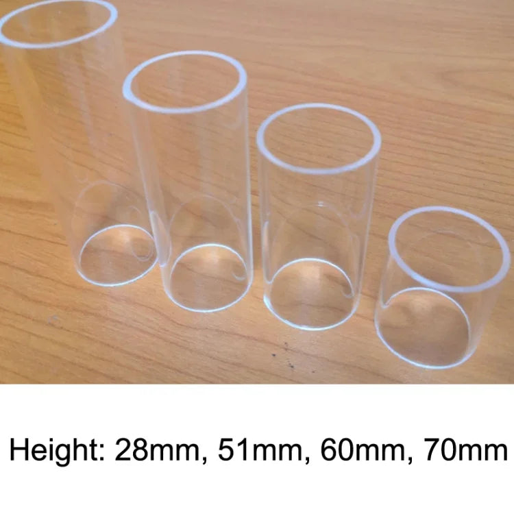 5 個壓克力吉他滑管民謠滑塊，28mm（透明）、51mm（透明）、60mm（透明）、70mm（透明）