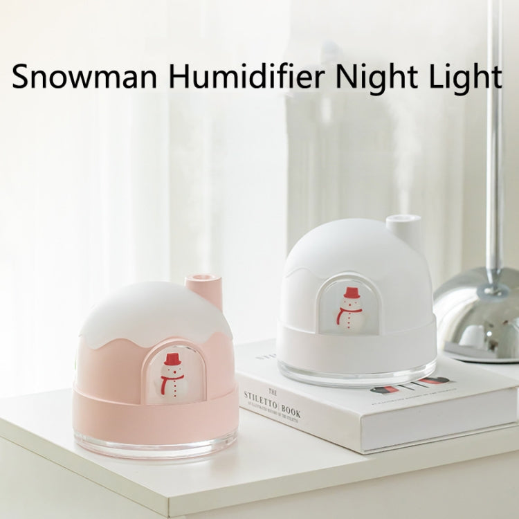 雪人加濕器夜燈USB靜音可愛桌面迷你霧化器空氣加濕器，ZAY-H006插電款，ZAY-H006充電款