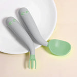 嬰兒學習吃飯彎曲訓練肘部旋轉湯匙叉子