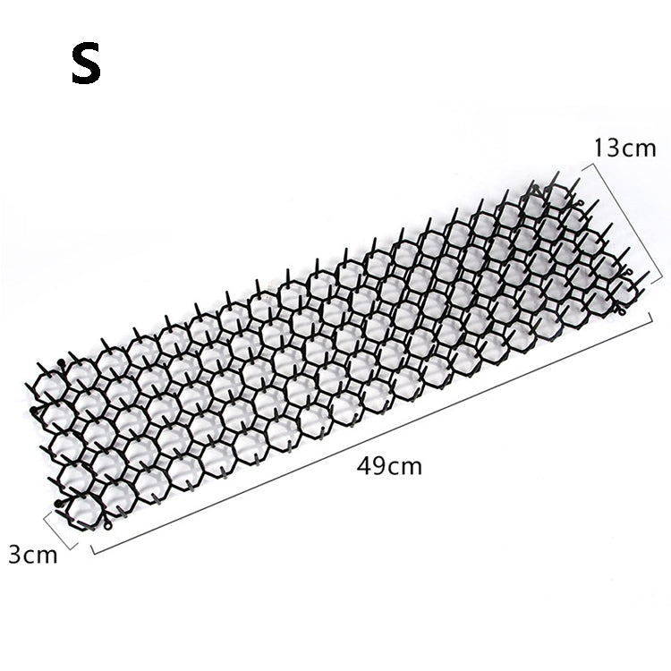 B21307園藝花卉防貓網塑料刺墊驅貓網，3個 S 49x13cm，M 200x28cm，L 400x28cm