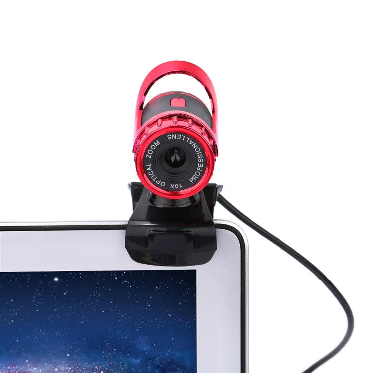 HXSJ A859 480P 電腦網路課程攝影機，USB 攝影機，內建吸音麥克風，紅色、黑色，無攝影功能黑色，無攝影功能紅色