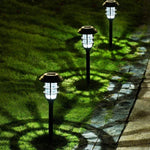 2 個太陽能條紋草坪燈 LED 戶外防水花園公園景觀燈