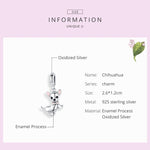 925純銀吊墜狗狗吉娃娃吊飾DIY手鍊配件，SCC1317