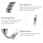 S925 Silver Open Women Ring Leaf Ring