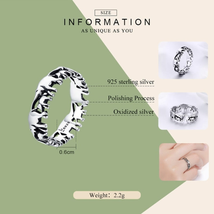 S925 Sterling Silver Ring Elephant Family Vintage Inlaid Ring, 6 US Size, 7 US Size, 8 US Size, 9 US Size