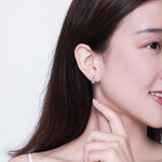 貓爪印簡約純銀鋯石耳環，SCE670