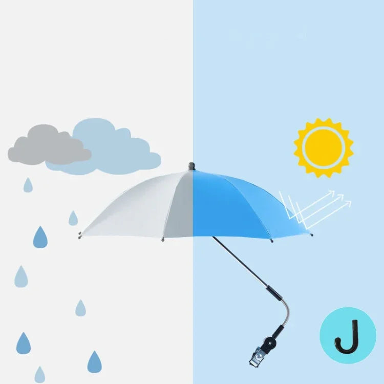 Stroller Universal Stroller Umbrella Sliding Baby Artifact Vinyl Anti-UV Universal Clip Sun And Rain Dual-use Umbrella, Pink, Gray, Blue, Black