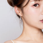 純銀耳環 鋯石流蘇長耳環 S925 女孩耳環首飾，SCE638