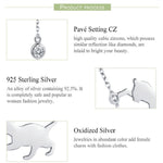 Naughty Kitten S925 Sterling Silver With Zircon Necklace, SCN232