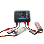 HTRC T240 觸控平衡模型飛機鋰電池充電器 遙控車玩具 B6 充電器，EU插頭，美國插頭