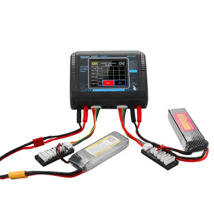 HTRC T240 觸控平衡模型飛機鋰電池充電器 遙控車玩具 B6 充電器，EU插頭，美國插頭