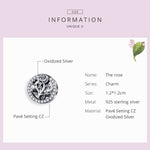 S925 純銀玫瑰花串珠 DIY 手鍊配件，SCC1189