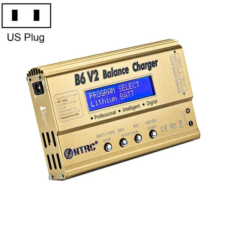 HTRC B6 V2 模型飛機充電器 智慧平衡充電器，美國插頭，歐洲插頭，英國插頭，澳洲插頭