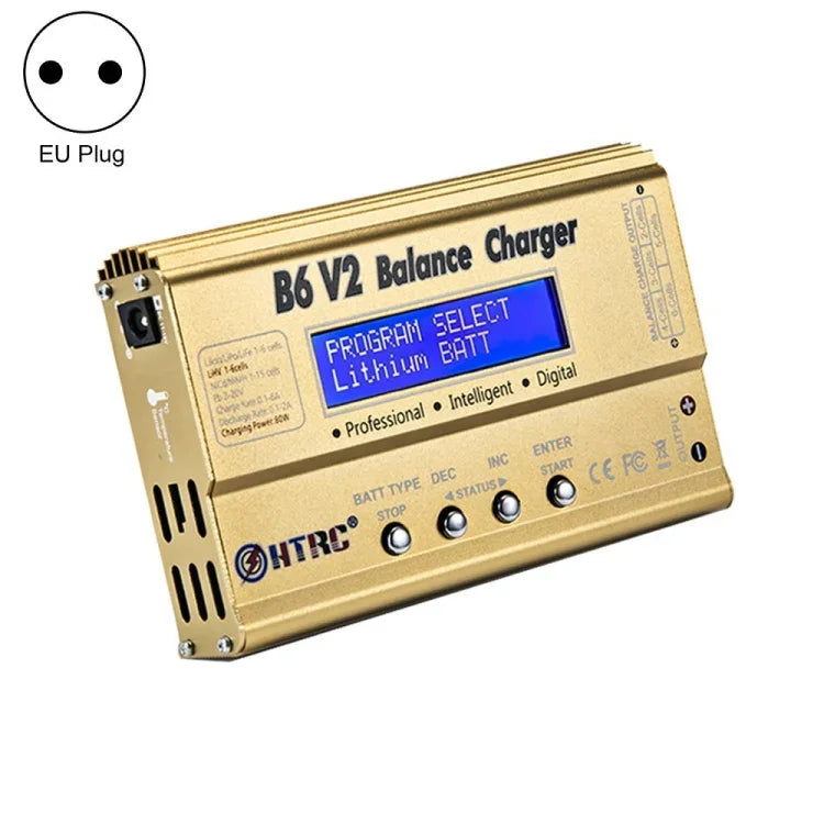 HTRC B6 V2 模型飛機充電器 智慧平衡充電器，美國插頭，歐洲插頭，英國插頭，澳洲插頭