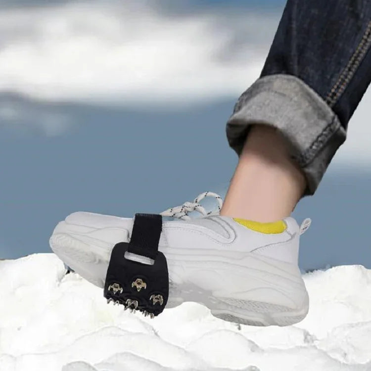 DM-1601 一雙戶外登山雪地7齒冰爪鋅合金釘矽膠防滑鞋套，DM-1601鞋套