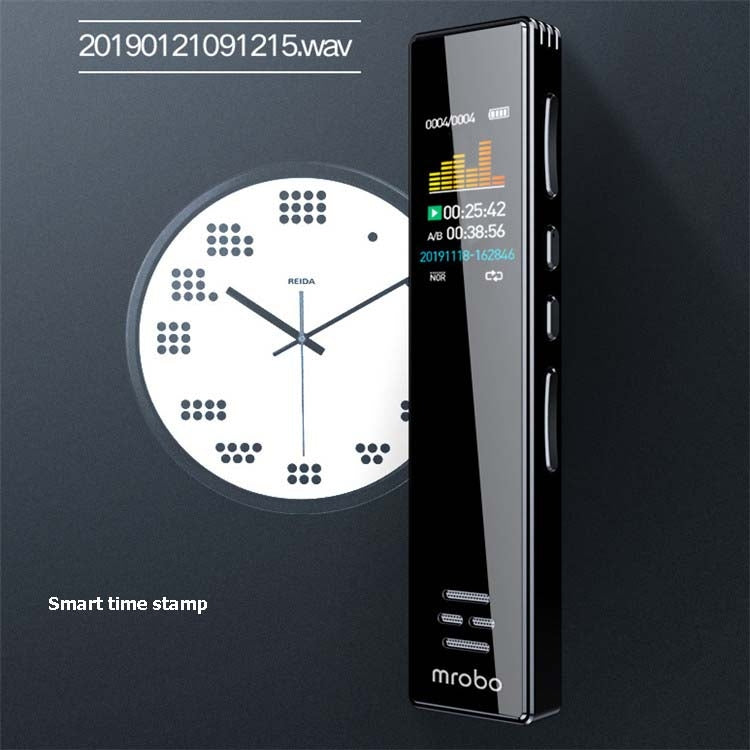 MROBO A10專業語音錄音筆高清降噪學生MP3彩屏播放器，8GB，16GB