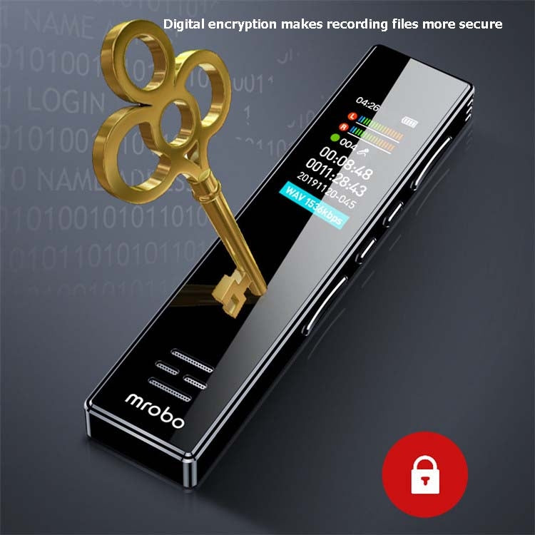 MROBO A10專業語音錄音筆高清降噪學生MP3彩屏播放器，8GB，16GB