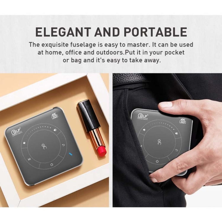 P11 854x480 DLP 迷你智能投影機，帶紅外遙控，Android 9.0，2GB+16GB，支持 2.4G/5G WiFi，藍牙，TF 卡