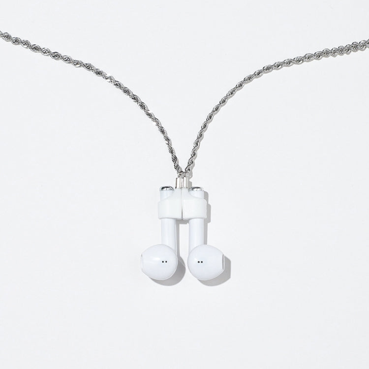AIRPODS 無線耳機防丟鏈 強磁套 鈦鋼不鏽鋼色澤持久防丟項鍊，金色、玫瑰金、黑金、鋼色