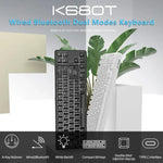 Ajazz K680T迷你USB有線雙模充電68鍵筆電藍牙機械鍵盤，線長1.6米，綠軸、黑軸、茶軸