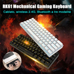 RK61 61鍵藍牙/無線雙模平板手機遊戲機械鍵盤，線長1.5米，茶軸、綠軸、紅軸