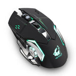 FREEDOM-WOLF X8 2400 DPI 6鍵2.4G無線充電靜音發光遊戲機械滑鼠，X8黑色、X8金屬灰、X8星空黑