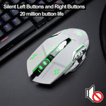 FREEDOM-WOLF X8 2400 DPI 6鍵2.4G無線充電靜音發光遊戲機械滑鼠，X8黑色、X8金屬灰、X8星空黑