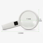 手持高清鏡頭附 LED 燈 老人閱讀與維修放大鏡，95mm 10 倍，110mm 30 倍雙鏡片