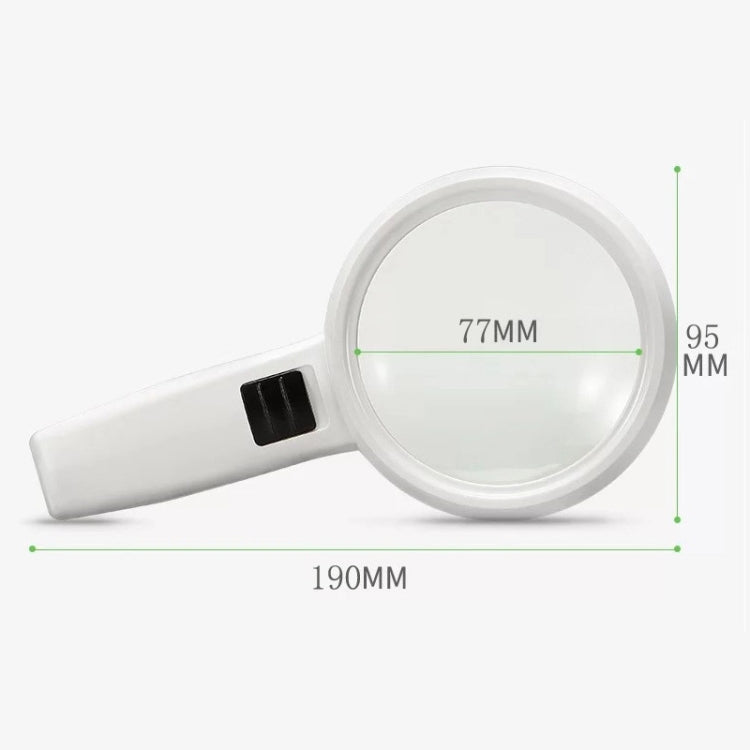 手持高清鏡頭附 LED 燈 老人閱讀與維修放大鏡，95mm 10 倍，110mm 30 倍雙鏡片