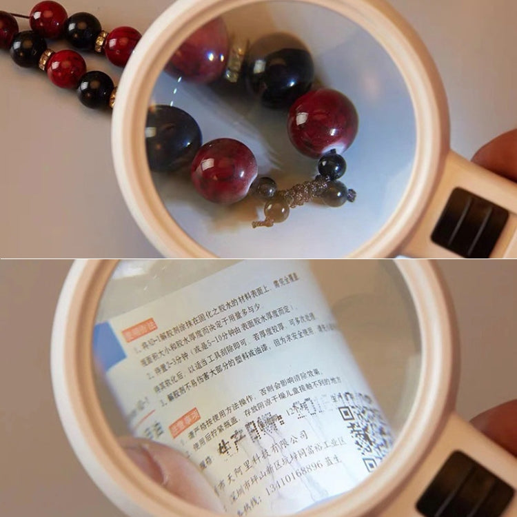 手持高清鏡頭附 LED 燈 老人閱讀與維修放大鏡，95mm 10 倍，110mm 30 倍雙鏡片