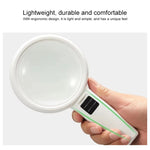 手持高清鏡頭附 LED 燈 老人閱讀與維修放大鏡，95mm 10 倍，110mm 30 倍雙鏡片