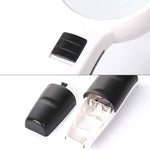 手持高清鏡頭附 LED 燈 老人閱讀與維修放大鏡，95mm 10 倍，110mm 30 倍雙鏡片