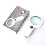 手持高清鏡頭附 LED 燈 老人閱讀與維修放大鏡，95mm 10 倍，110mm 30 倍雙鏡片