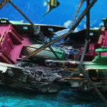 水族箱魚缸水族造景裝飾增氧玩具腐爛沉船，腐爛沉船玩具