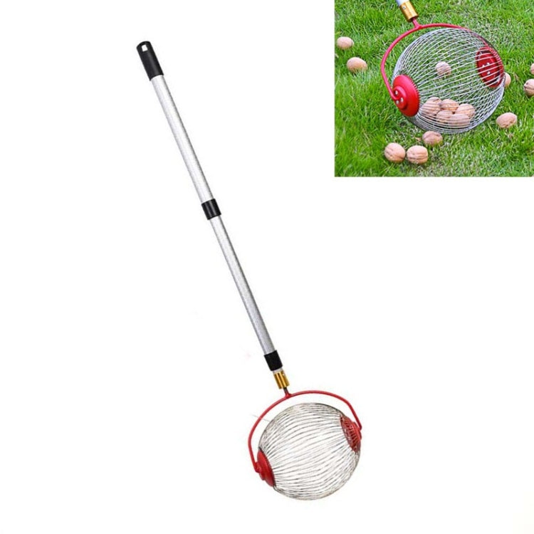 園藝工具堅果收集器水果採摘器核桃採摘器栗子採摘器，伸縮桿+小滾輪，伸縮桿+大滾輪