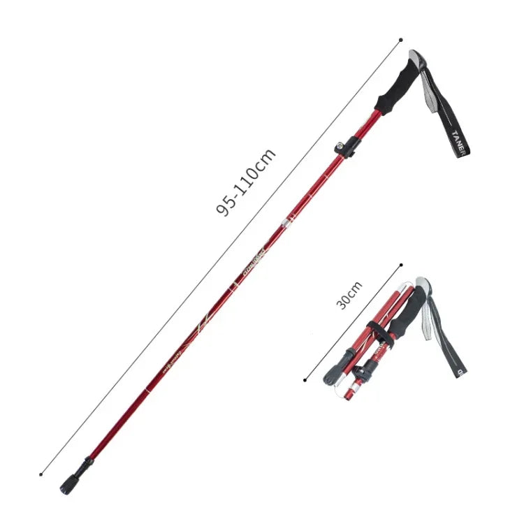 TANERDD TR-D0001 鋁合金折疊戶外登山杖 手杖登山杖，TR-D0001短款（紅色），TR-D0001短款（藍色），TR-D0001短款（天藍色），TR-D0001短款（紫色），TR-D0001短款（黑色），TR-D0001短款（綠色）